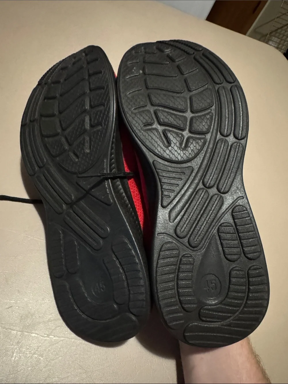 Men's Red and Black Athletic Knit Sneakers